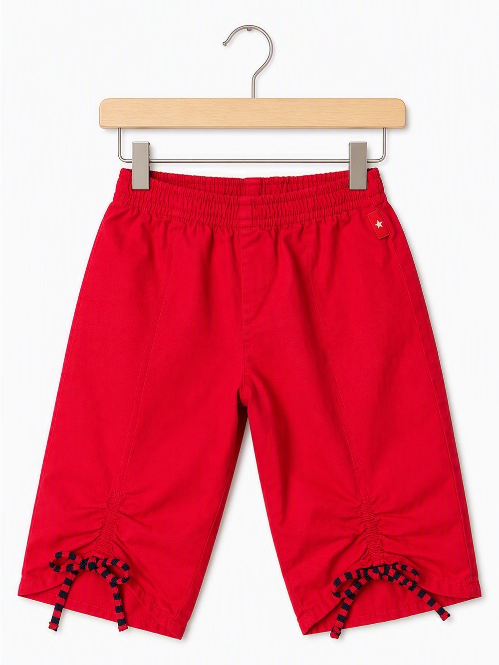 Wild Mango Red Ruched Cinch Hem Capri Crop Pants 3T Grunge Alternative